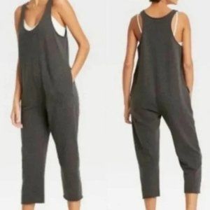 Colsie Women's Gray Sleeveless Lounge Fleece Jumpsuit